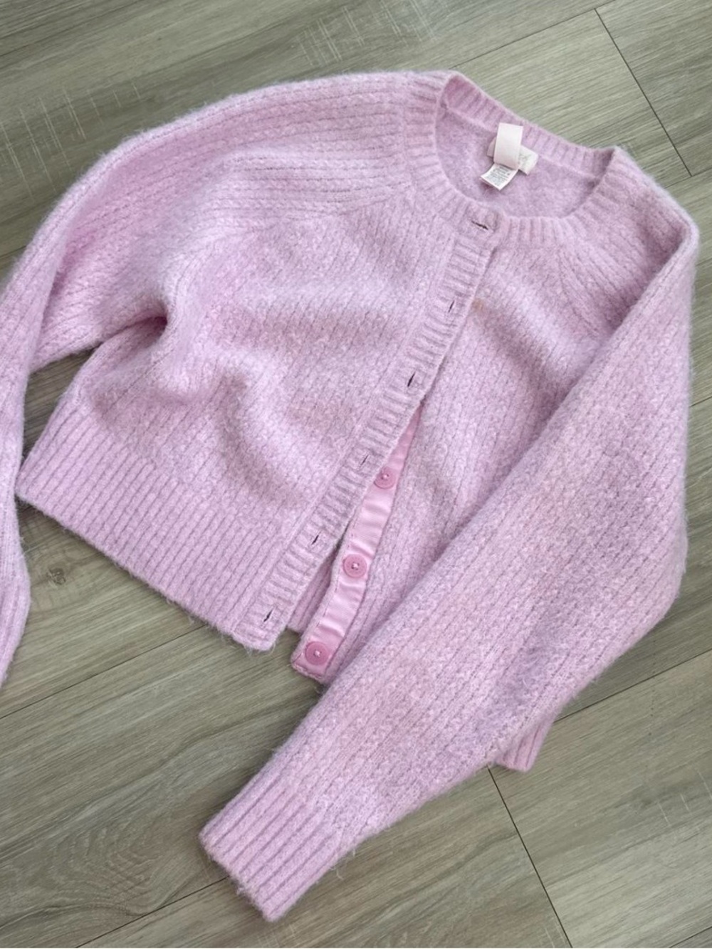 PINK VICTORIA’S SECRET Soft Pink Crewneck Button Cardigan Sweater, XS